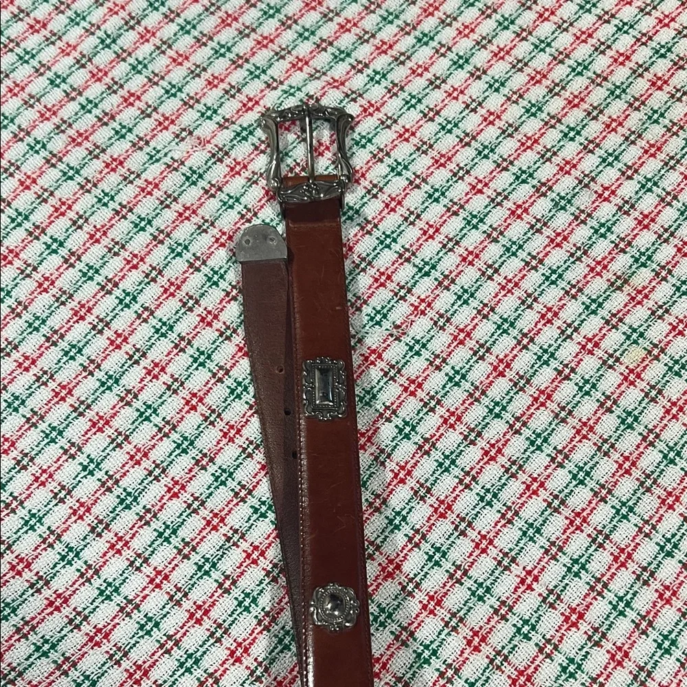 Fossil Vintage 1997 Leather and Silver Belt